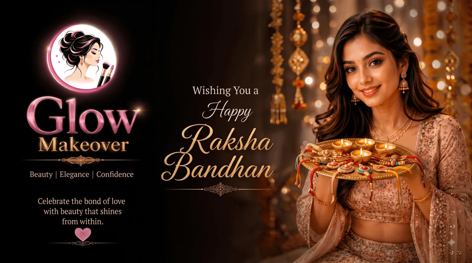 Raksha Bandhan special festive glowing makeup look by Glow Makeover