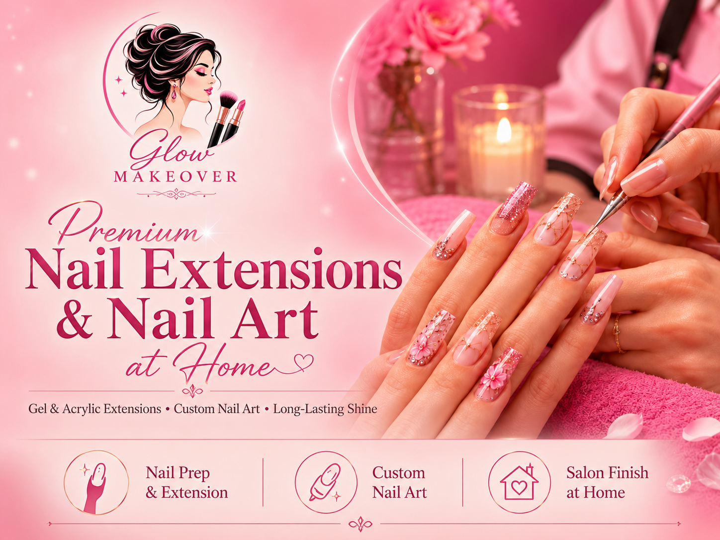 Premium Nail Extensions & Nail Art at Home in Makeup Artist & Salon in Ghaziabad